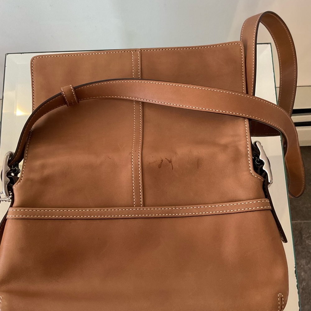 VTG y2k Coach Legacy Crossbody H043-9848 Supple Cow Hide Tan Leather  Clean ! - Picture 4 of 7